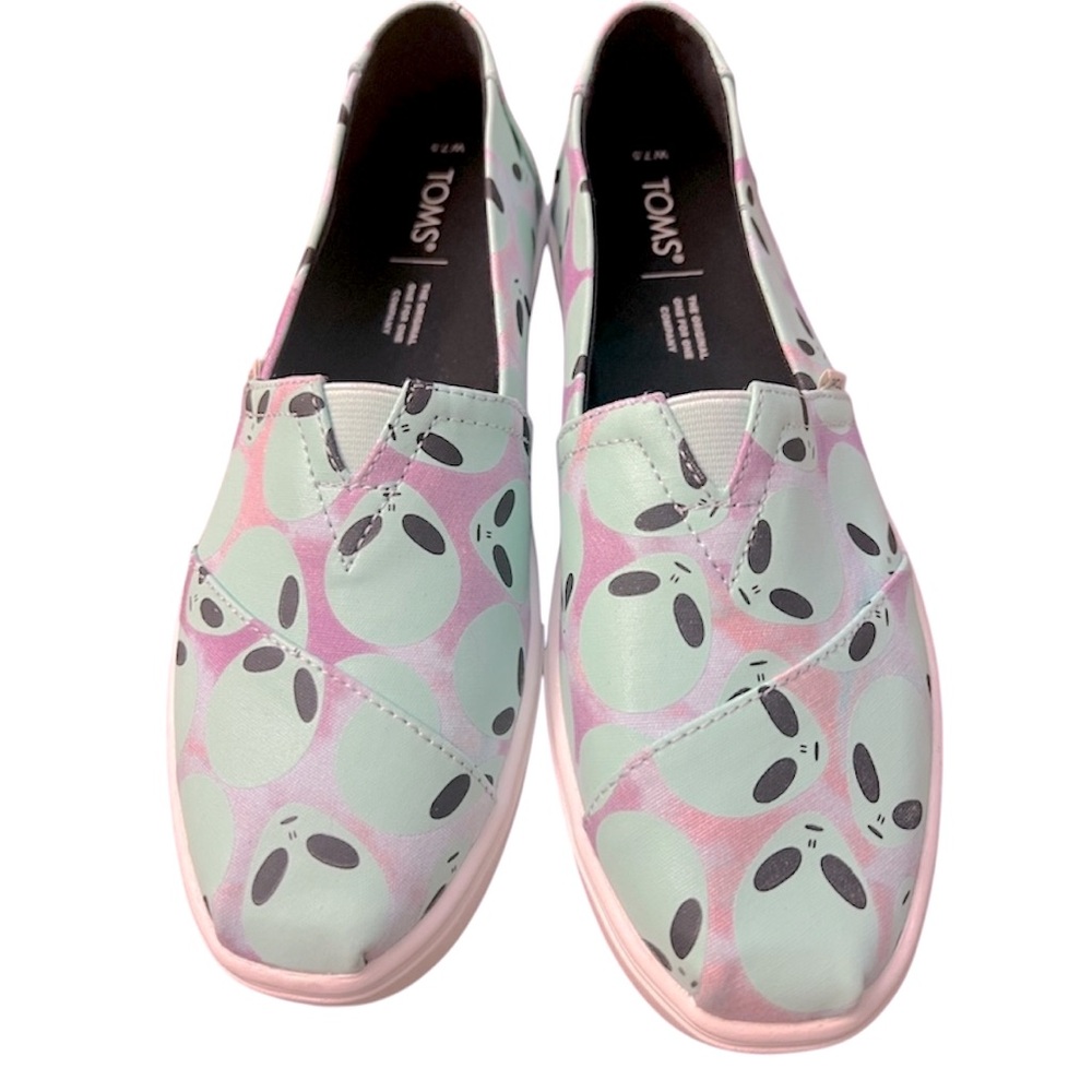 TOMS Womens Shoe Alien Glow in Dark 7.5 Slip On Canvas Casual Sneaker